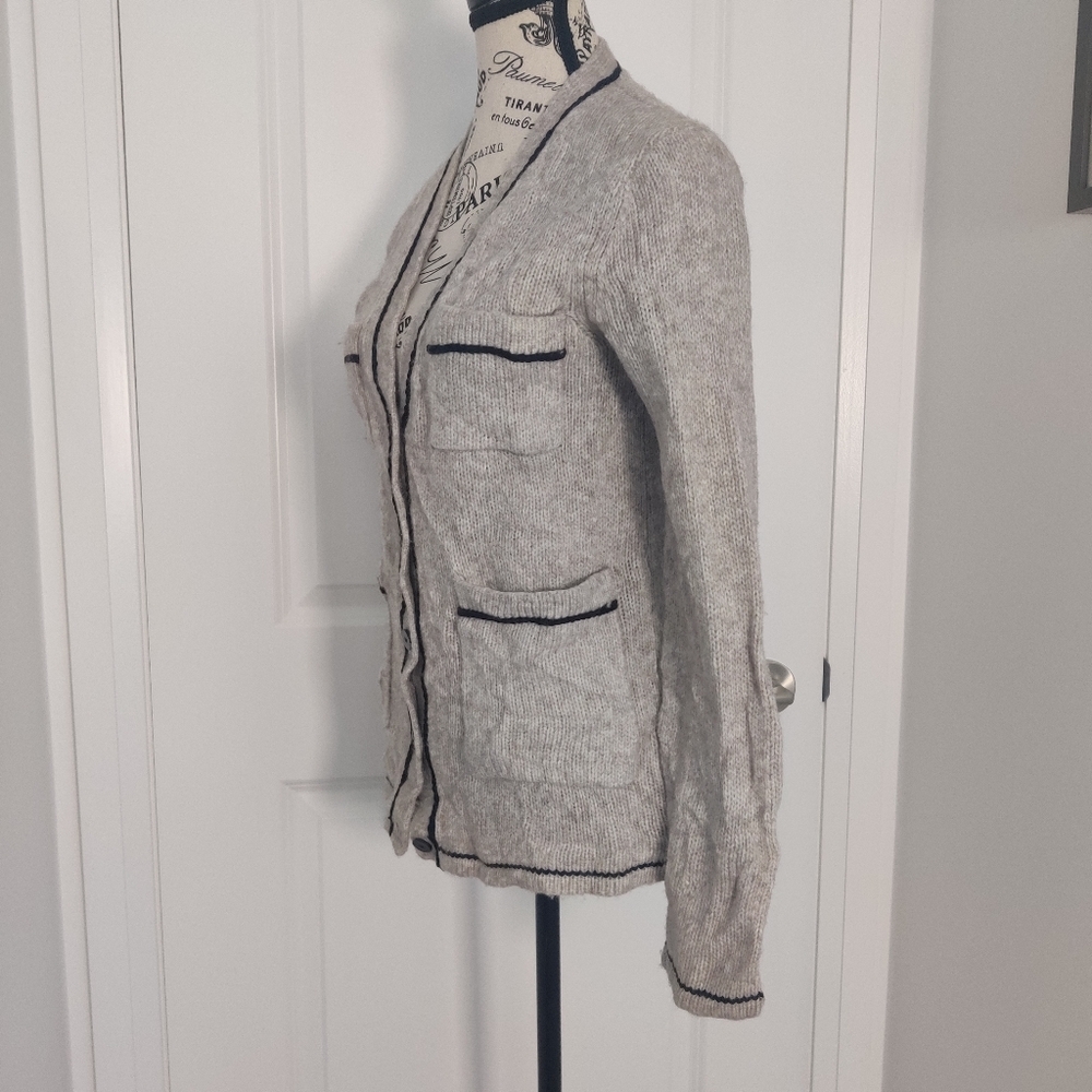 *Theory Cream Cardigan with Black Accents – Size S - Picture 3 of 9